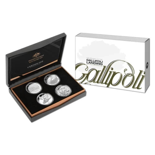 2015 Centenary of Gallipoli Landing Four Coin Proof Set + Certificate front
