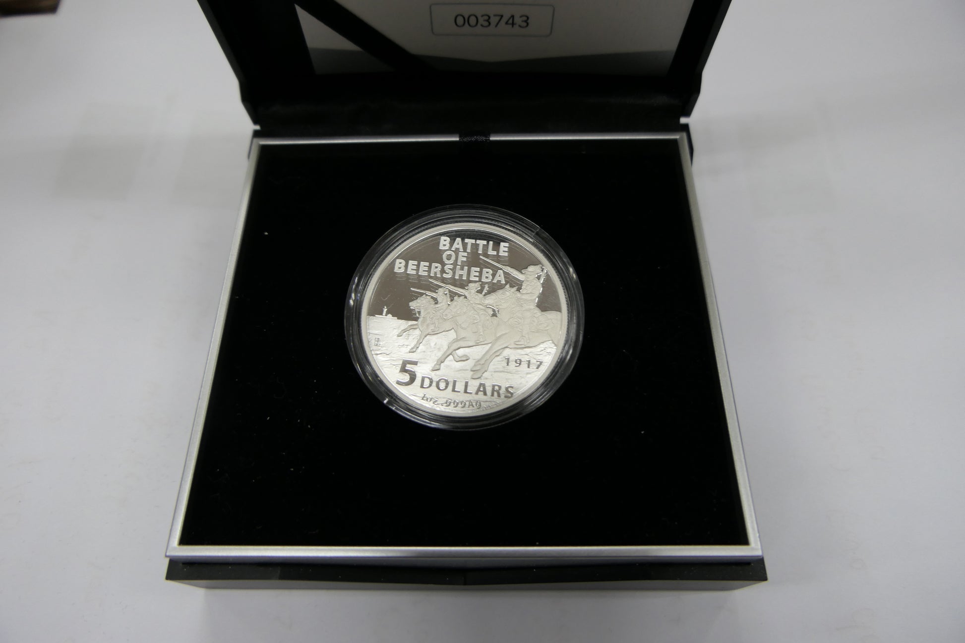2017 Battle of Beersheba Five Dollar Silver Proof Coin front