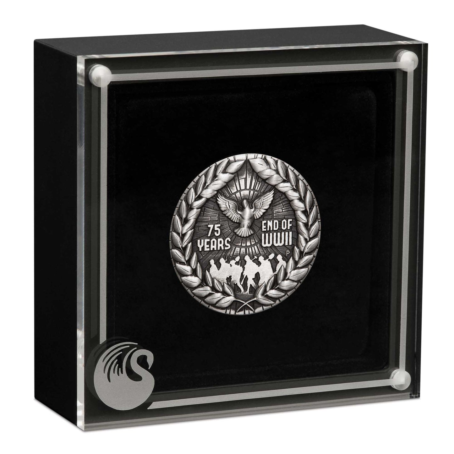 End of Wwii 75th Anniversary 2020 2oz Silver Antiqued Coin front