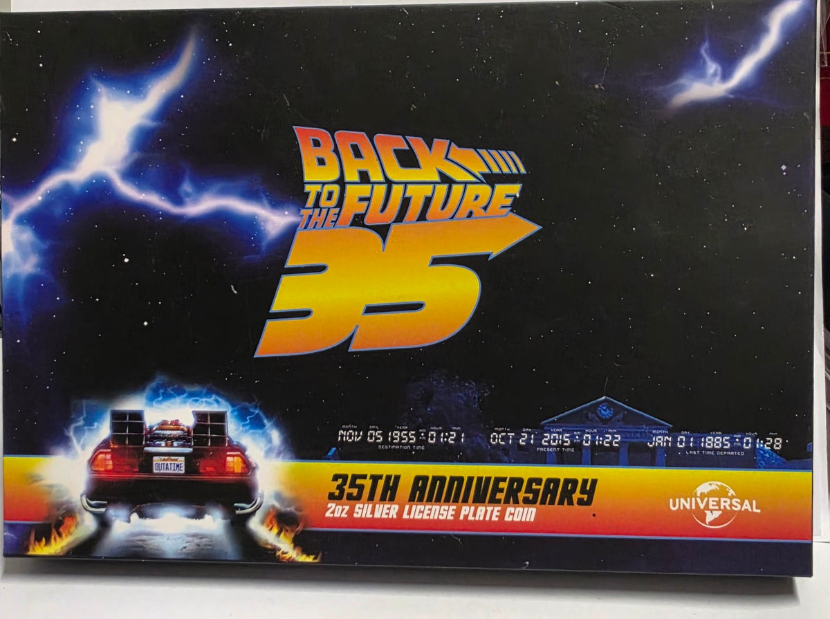 2020 NIUE 2oz PF70 First Releases BACK TO THE FUTURE OUTATIME Licence Plate