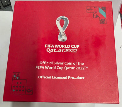2022  $10 FIFA Football in Qatar Spherical World Cup 3 Oz Silver Coin