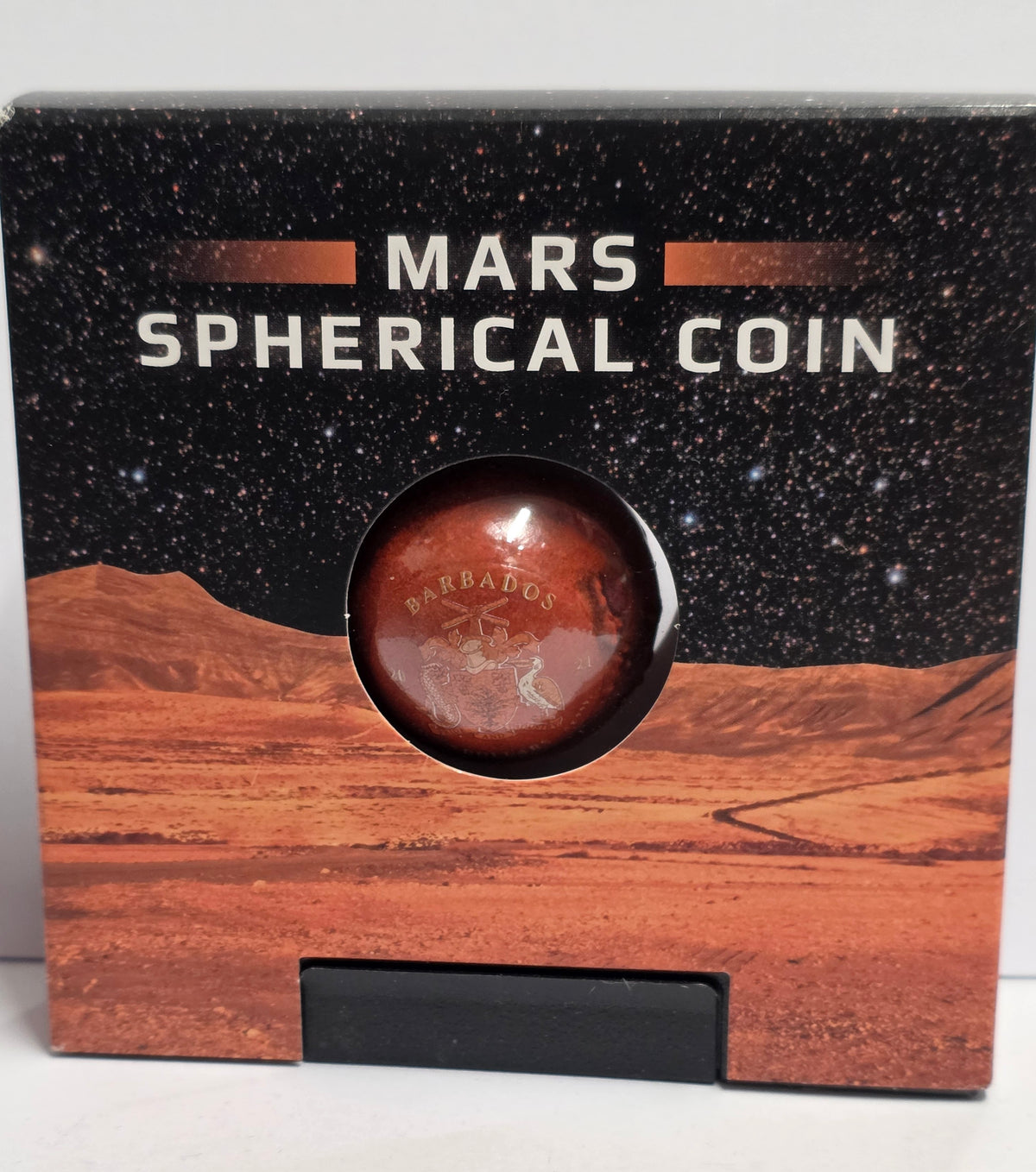 2021 Barbados $5 Mars Spherical 1oz Silver Coin