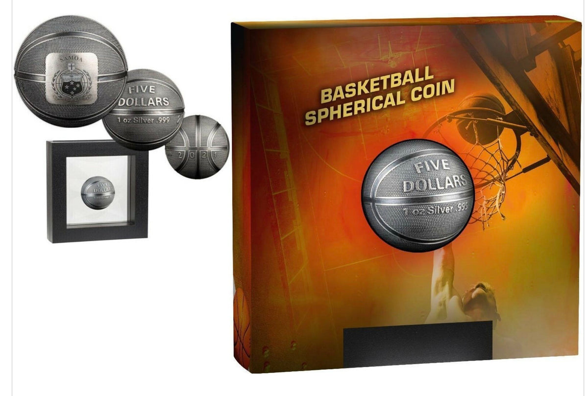 Samoa 5 Dollars Basketball Spherical Coin