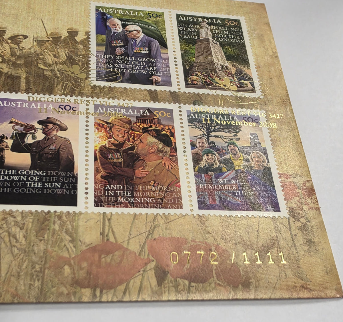 2008 90th Anniversary of End of WWI Remembrance $1 Coin & Stamp Cover (PNC)