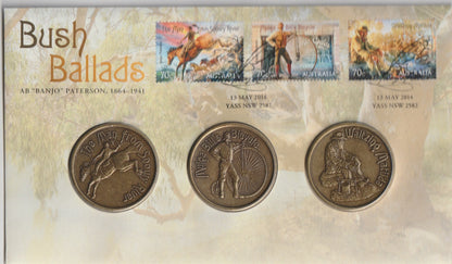 2014 Bush Ballads Stamp and Medallions Cover
