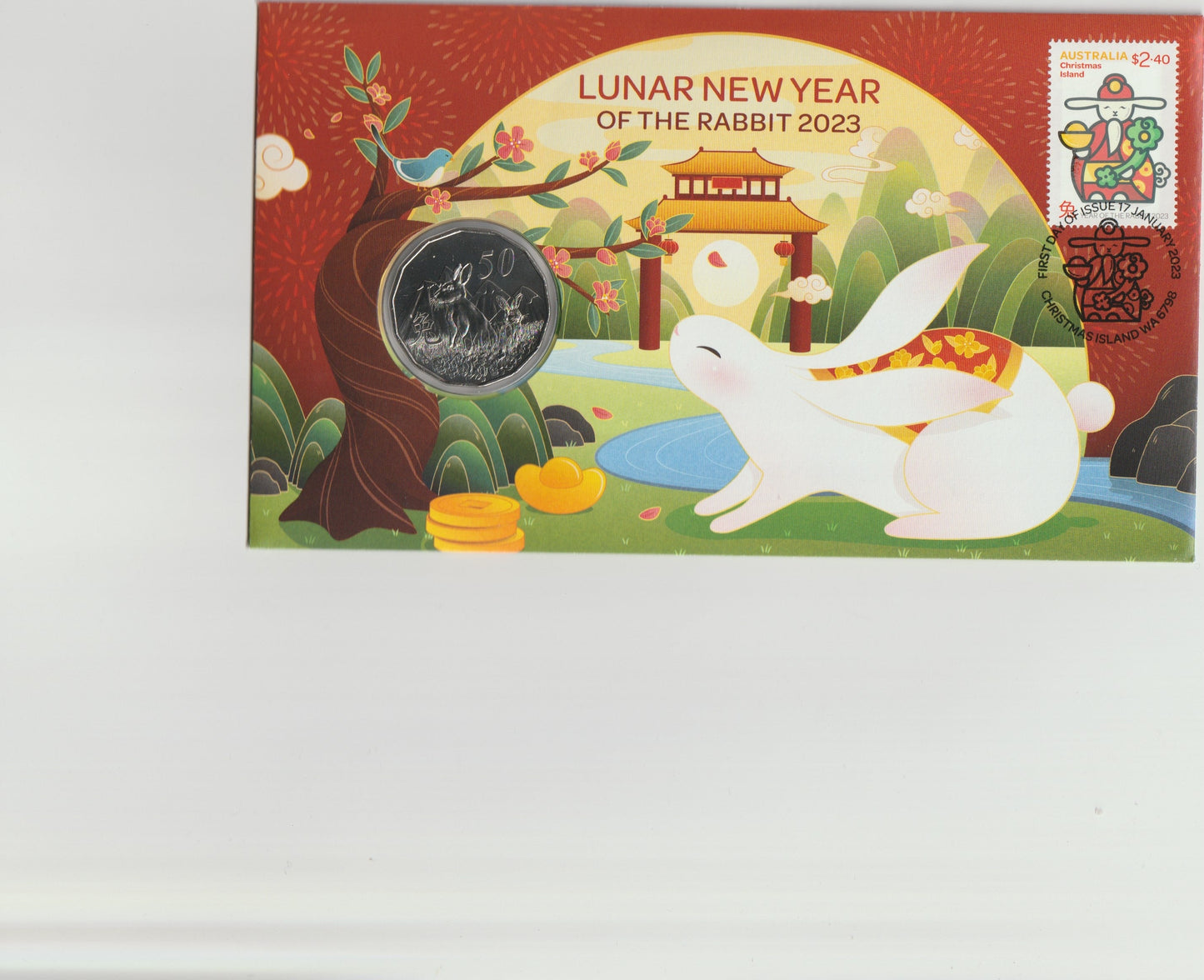 2023 Australia Post Lunar New Year of the Rabbit PNC front