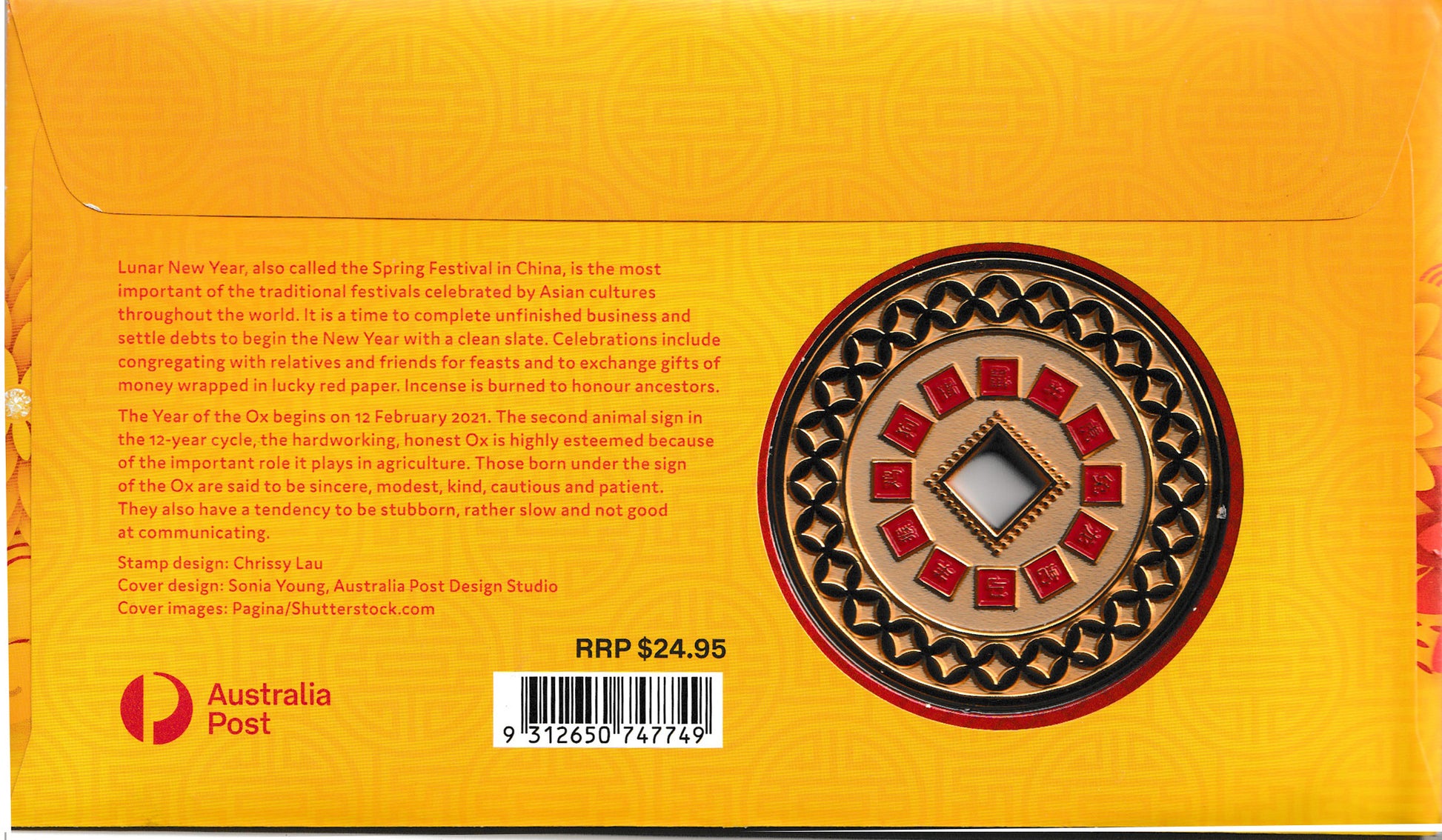 2021 Year of the Ox Medallion & Stamp Cover PNC