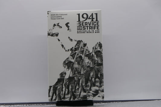 2026 Royal Australian Mint 20c Coloured Uncirculated Set — 1941 Australia in the Second World War front