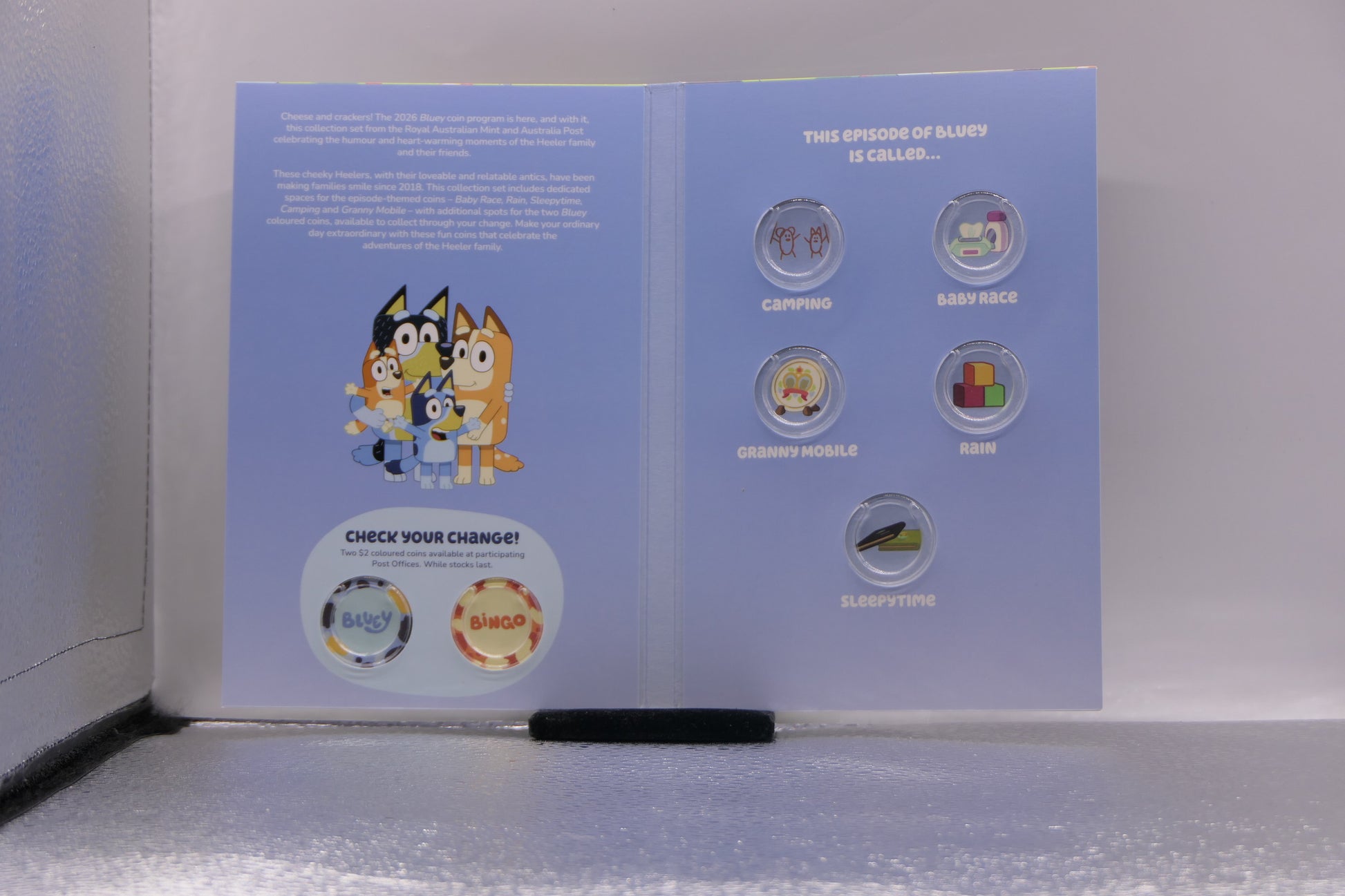 2026 Royal Australian Mint Bluey $2 Coin Folder with Coin Roll reverse