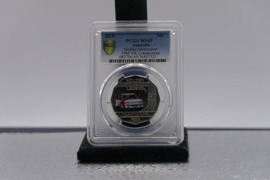 PCGS MS69 1984 VK Commodore 50c Graded Coin front