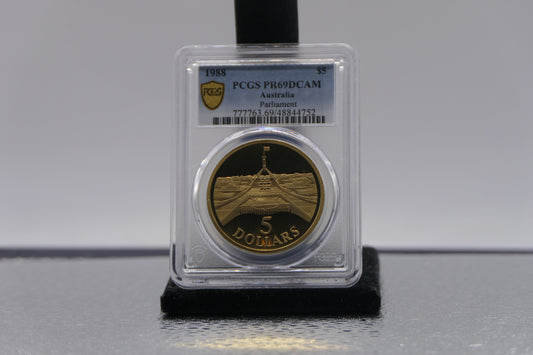 PCGS PR69DCAM $5 Proof Graded Coin front