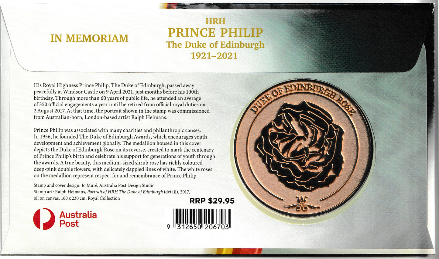 2021 Memorial coin and stamp numismatic cover of HRH Prince Philip, The Duke of Edinburgh