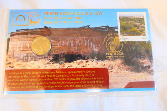 2024 Perth Stamp & Coin Show PNC — Xantippe Water Tank — 232/300 front