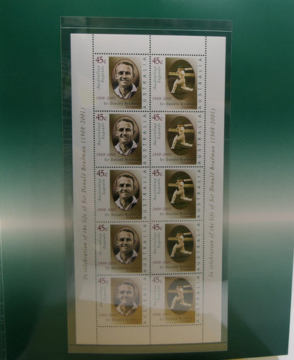Australian Legends – Vale ‘The Don’ Sir Donald Bradman Stamp Sheet