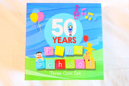 50 Years Play School Three Coin Set front
