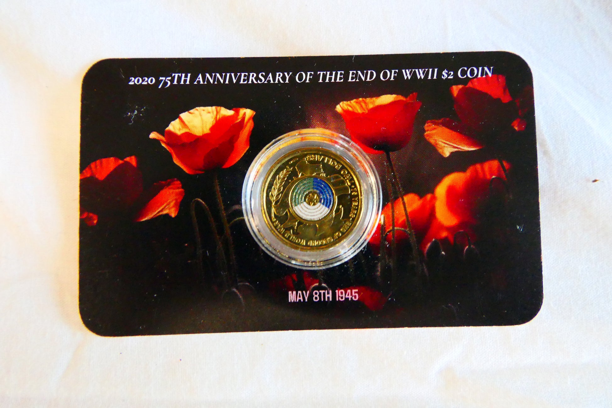 2020 75th Anniversary of the End of Wwii $2 Coin — May 8th 1945 front