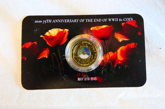 2020 75th Anniversary of the End of Wwii $2 Coin — May 8th 1945 front