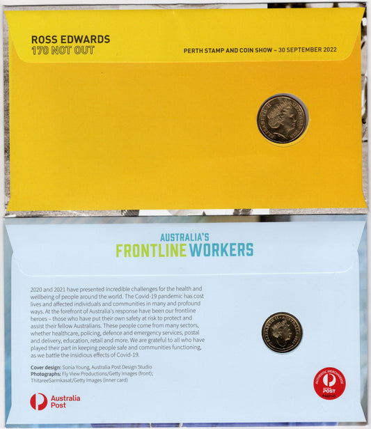 2022 Perth Show Insert Cards — Ross Edwards 170 Not Out & Frontline Workers