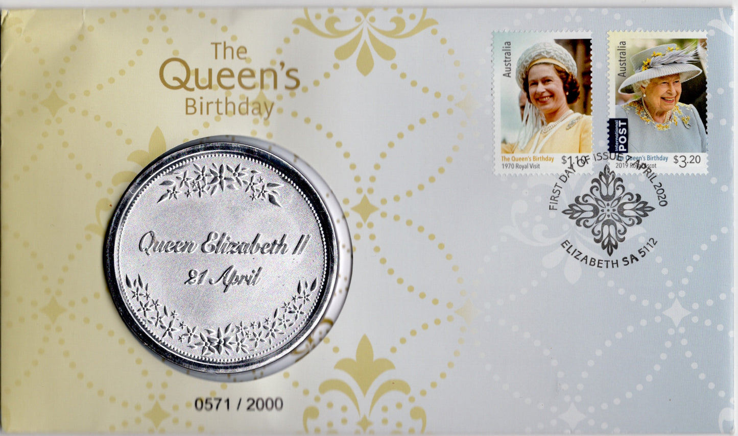 2020 The Queen's Birthday Medallion & Stamp Cover PNC
