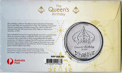 2020 The Queen's Birthday Medallion & Stamp Cover PNC