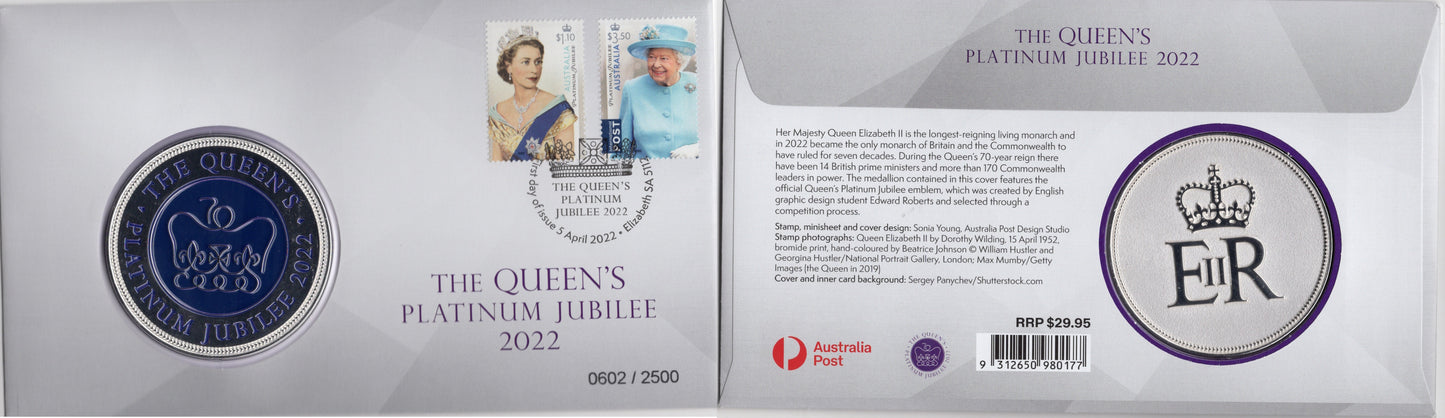 2022 The Queen's Platinum Jubilee Medallion & Stamp Cover PNC