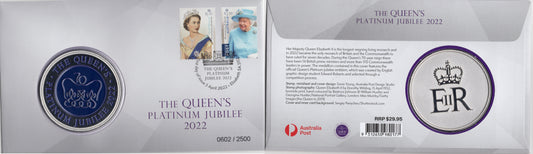 2022 The Queen's Platinum Jubilee Medallion & Stamp Cover PNC