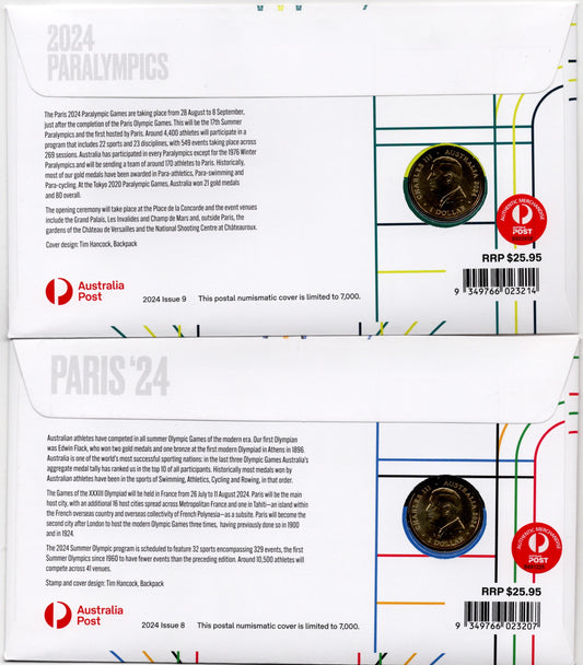 2024 Issue 8 - PNC Paris 2024 Olympics with RAM Coloured $1 Olympic Coin PNC