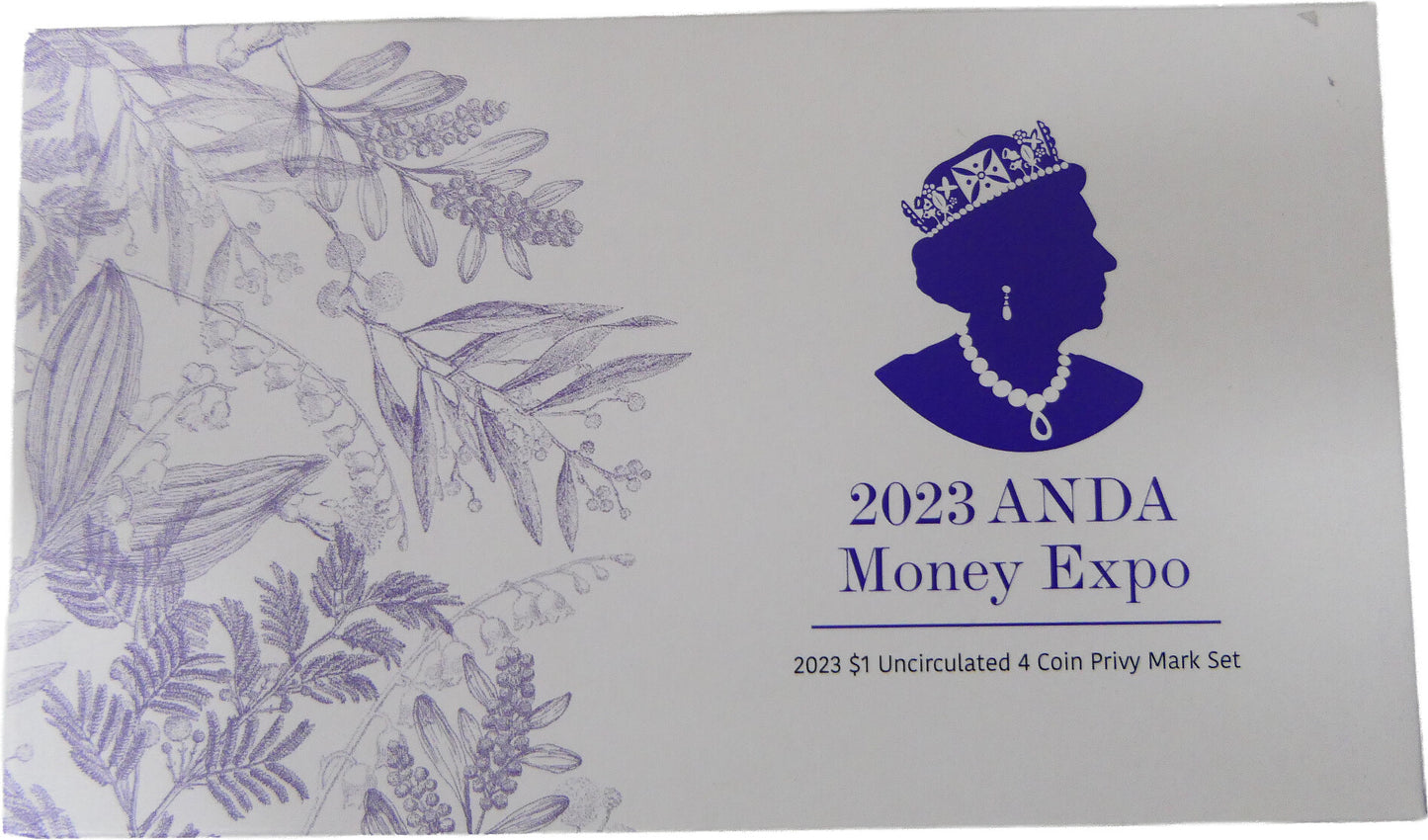 2023 ANDA Money Expo $1 Uncirculated 4 Coin Privy Mark Set front