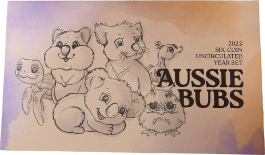 2025 Royal Australian Mint Aussie Bubs Six-Coin Uncirculated Year Set front