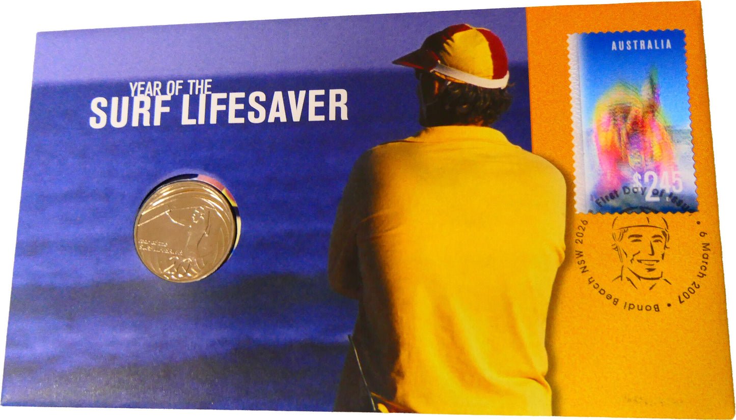 2007 Year of the Surf Lifesaver PNC — First Day of Issue front
