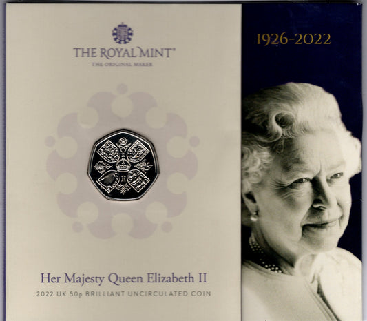 2022 Uk 50p Her Majesty Queen Elizabeth Iii UNC Coin front