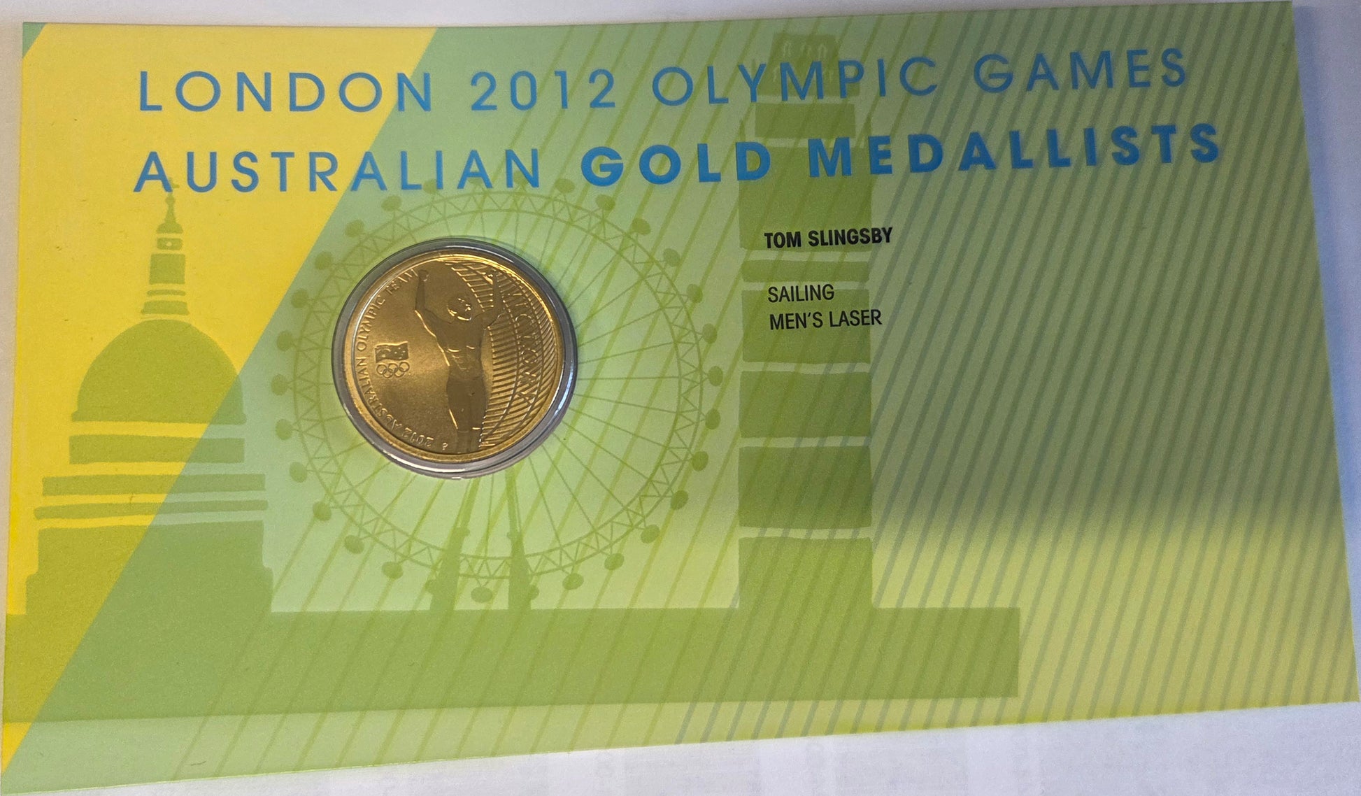 2012 Olympic Games Australian Gold Medalist Sailing $1 Carded Coin front