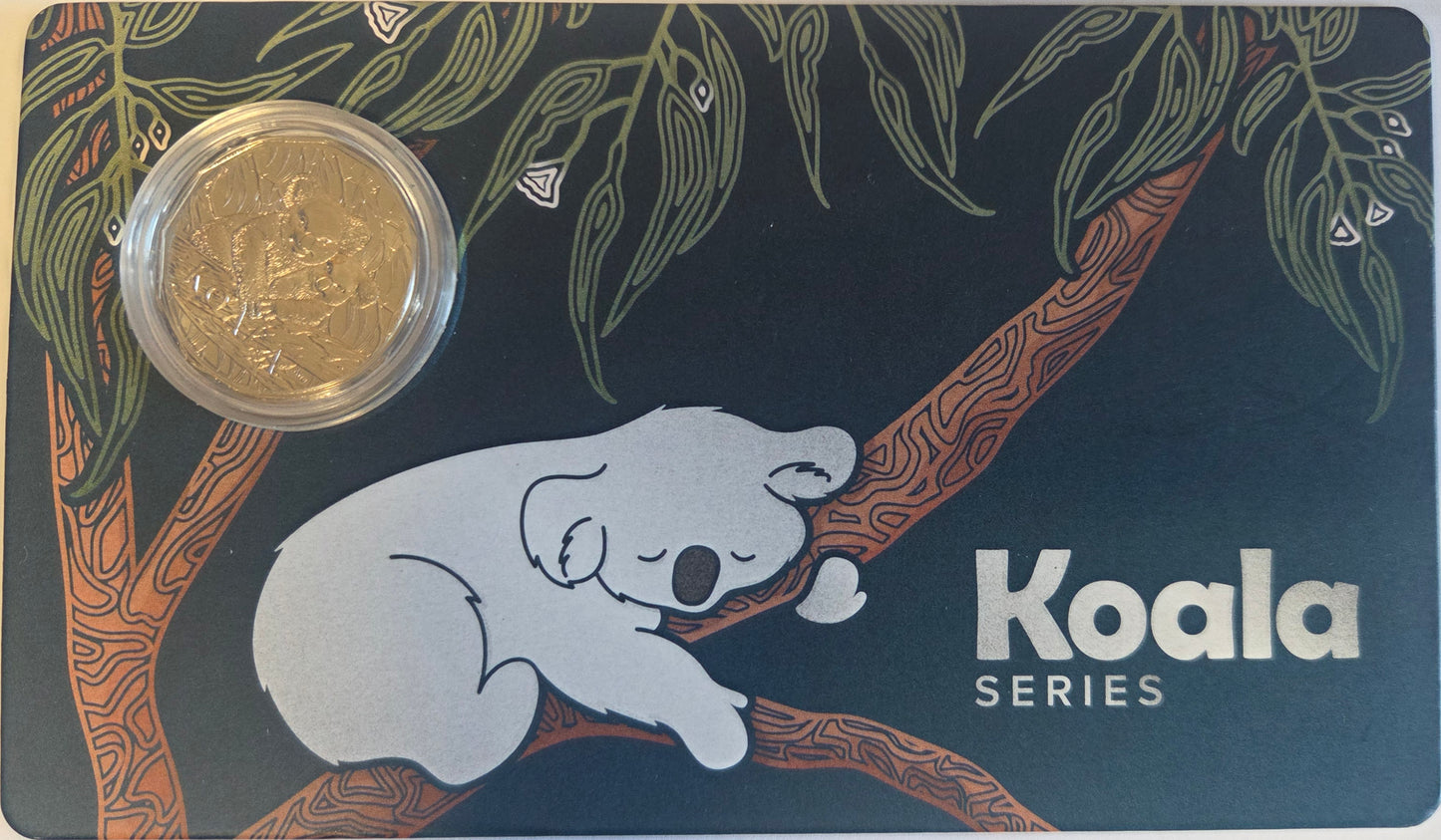 2025 50c UNC Carded Koala Series Coin front