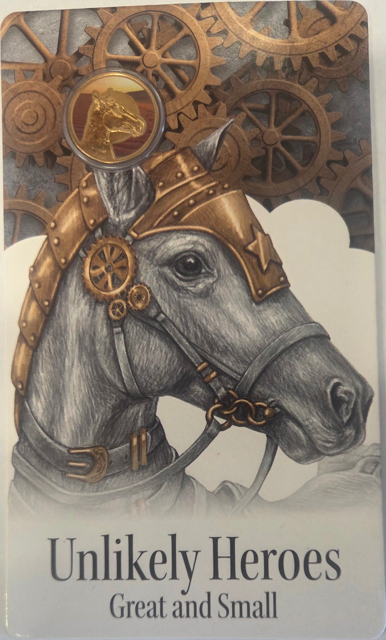 2015 $1 Coloured Frosted UNC Coin Story of the War Horse front