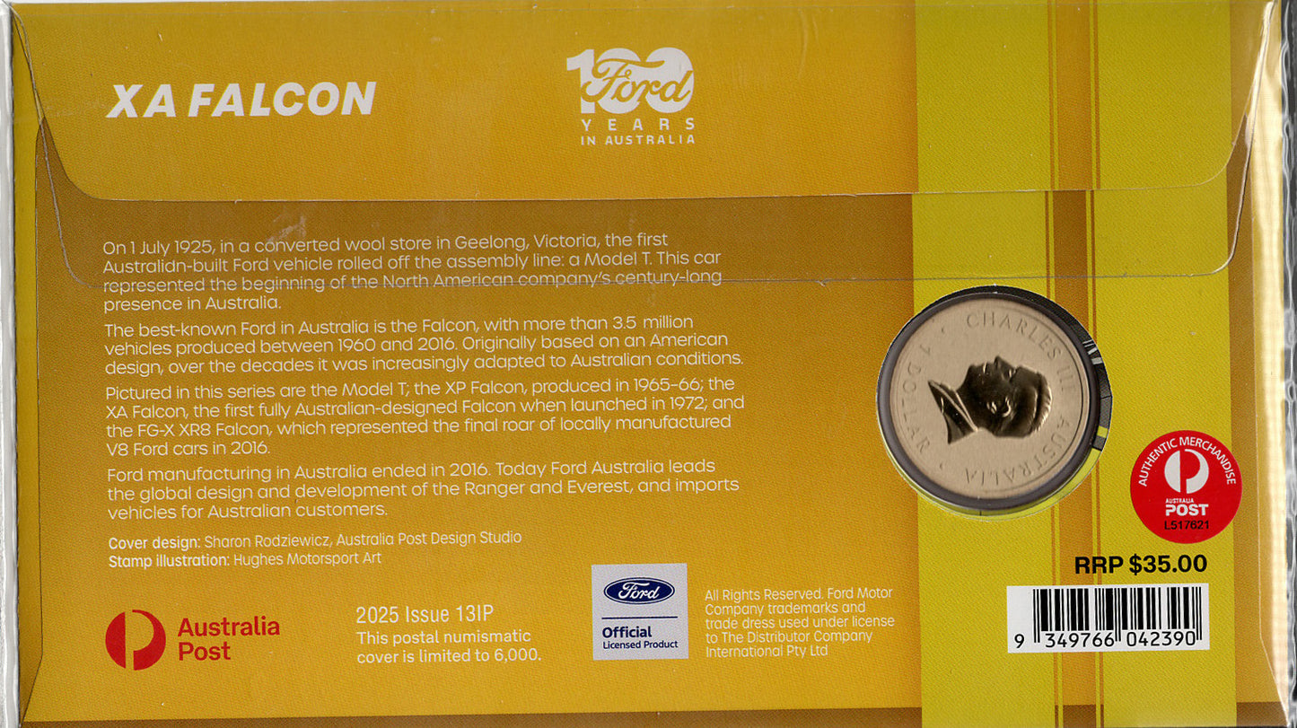 ANDA Brisbane Money Expo 2026 $1 Ford XA Falcon Stamp & Coin Cover 505/750