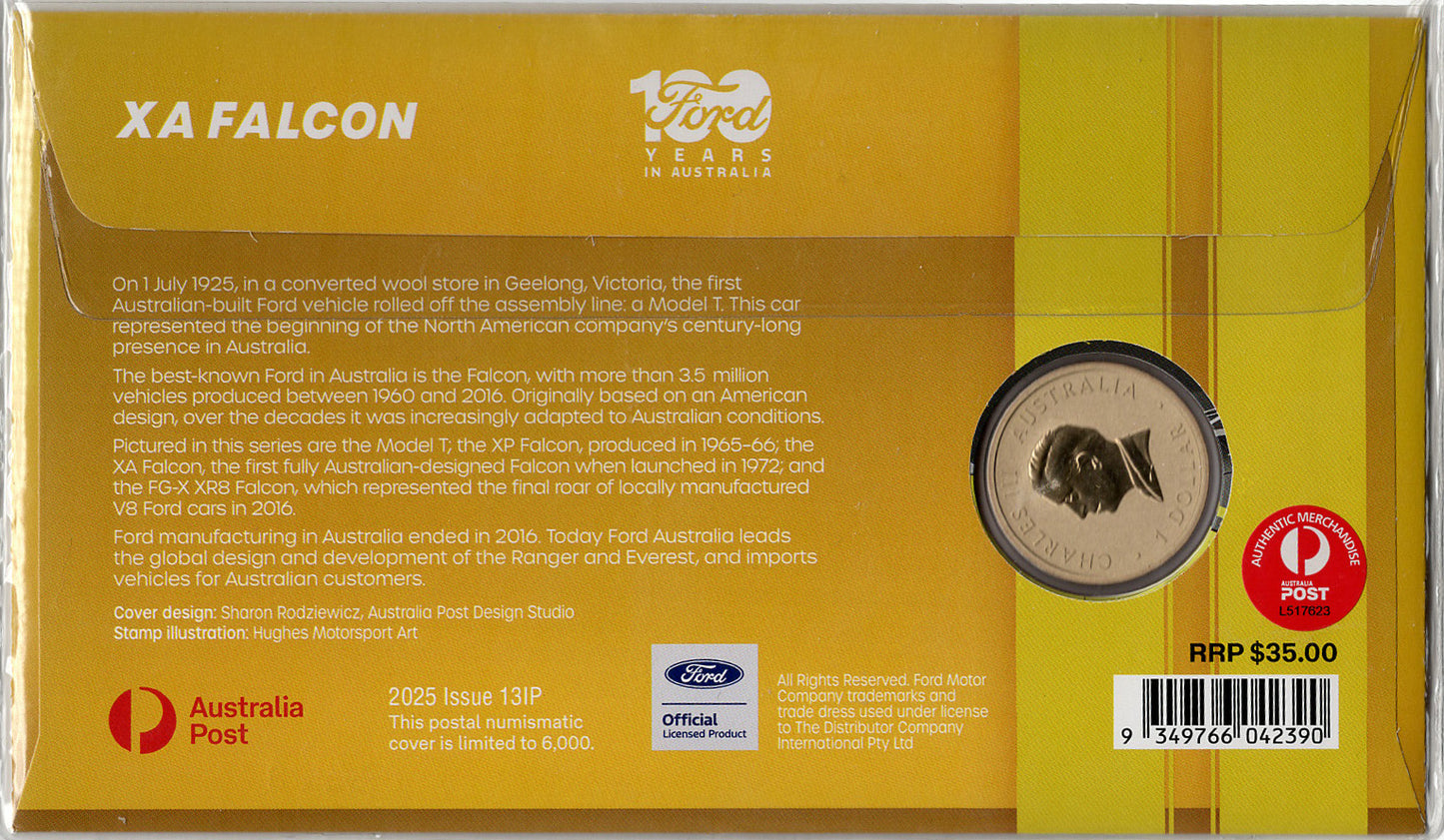ANDA Brisbane Money Expo 2026 $1 Ford XA Falcon Stamp & Coin Cover