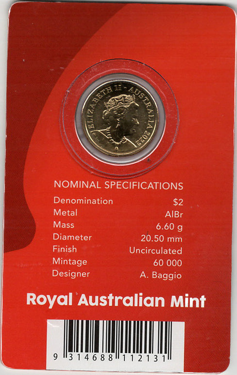 Australian 2022 Remembrance Day "C" mint marked carded $2 coloured coin by RAM