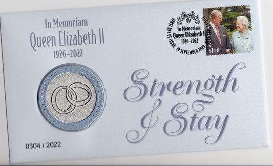 2023 In Memoriam Queen Elizabeth II Strength & Stay Postal Medallion Cover 0304/2022