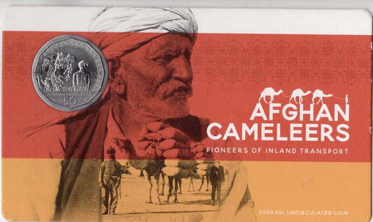 2020 50c Afghan Cameleers Pioneers of Inland Transport Uncirculated Carded Coin