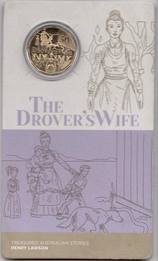 2022 50c The Drover's Wife – Henry Lawson Uncirculated Carded Coin