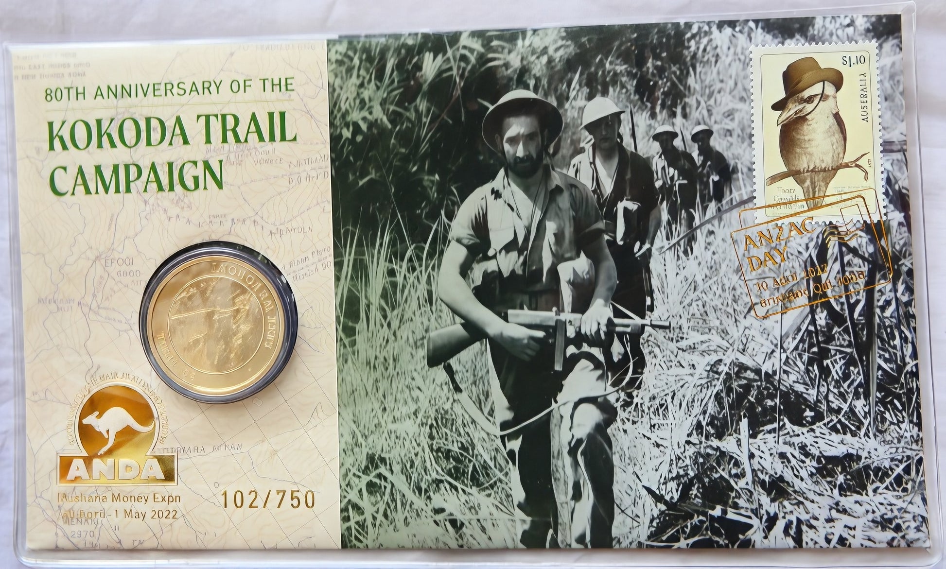 2022 80th Anniversary of the Kokoda Trail Campaign PNC — ANDA Brisbane Money Expo — 102/750 front