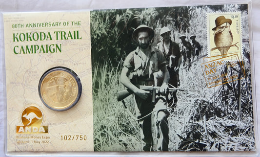 2022 80th Anniversary of the Kokoda Trail Campaign PNC — ANDA Brisbane Money Expo — 102/750 front