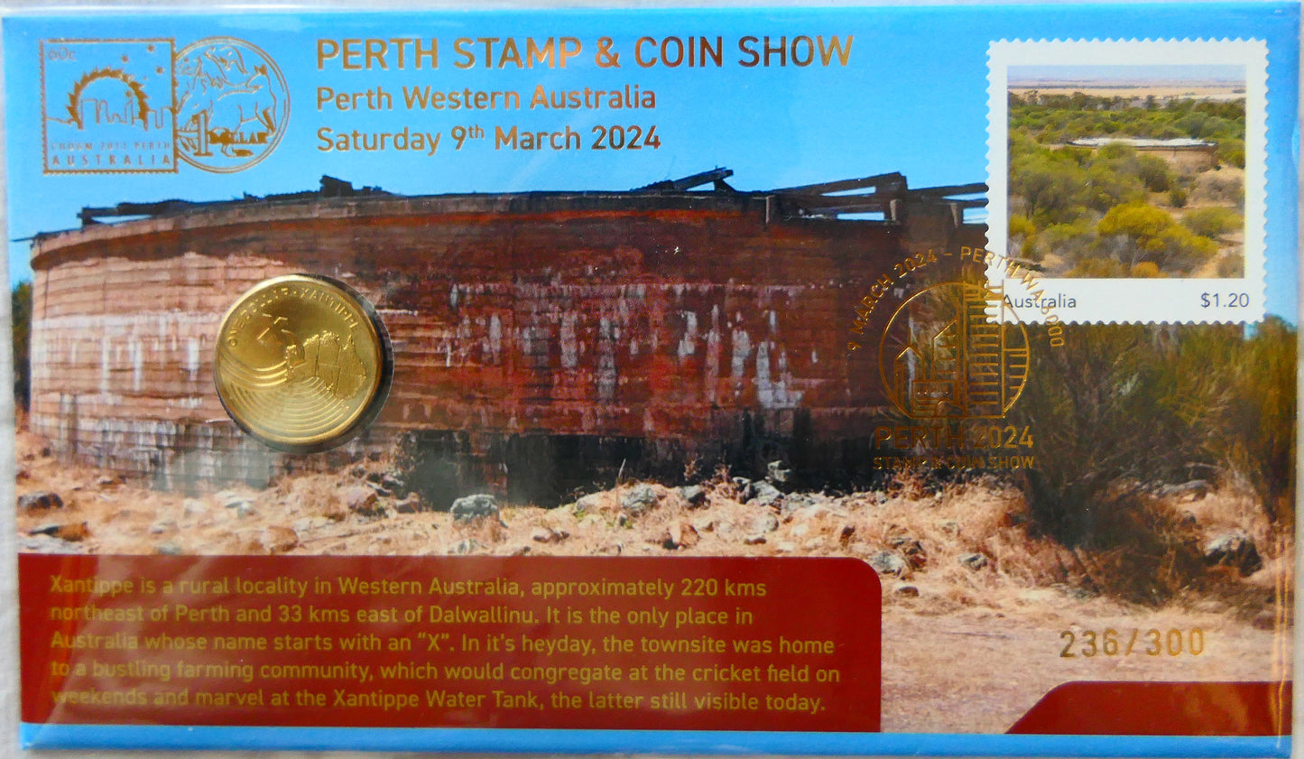 2024 Perth Stamp and Coin Show — Over Print — Xantippe front