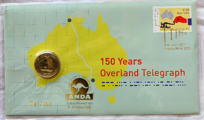 2022 150 Years Overland Telegraph PNC — ANDA Sydney Money Expo — 741/750 front