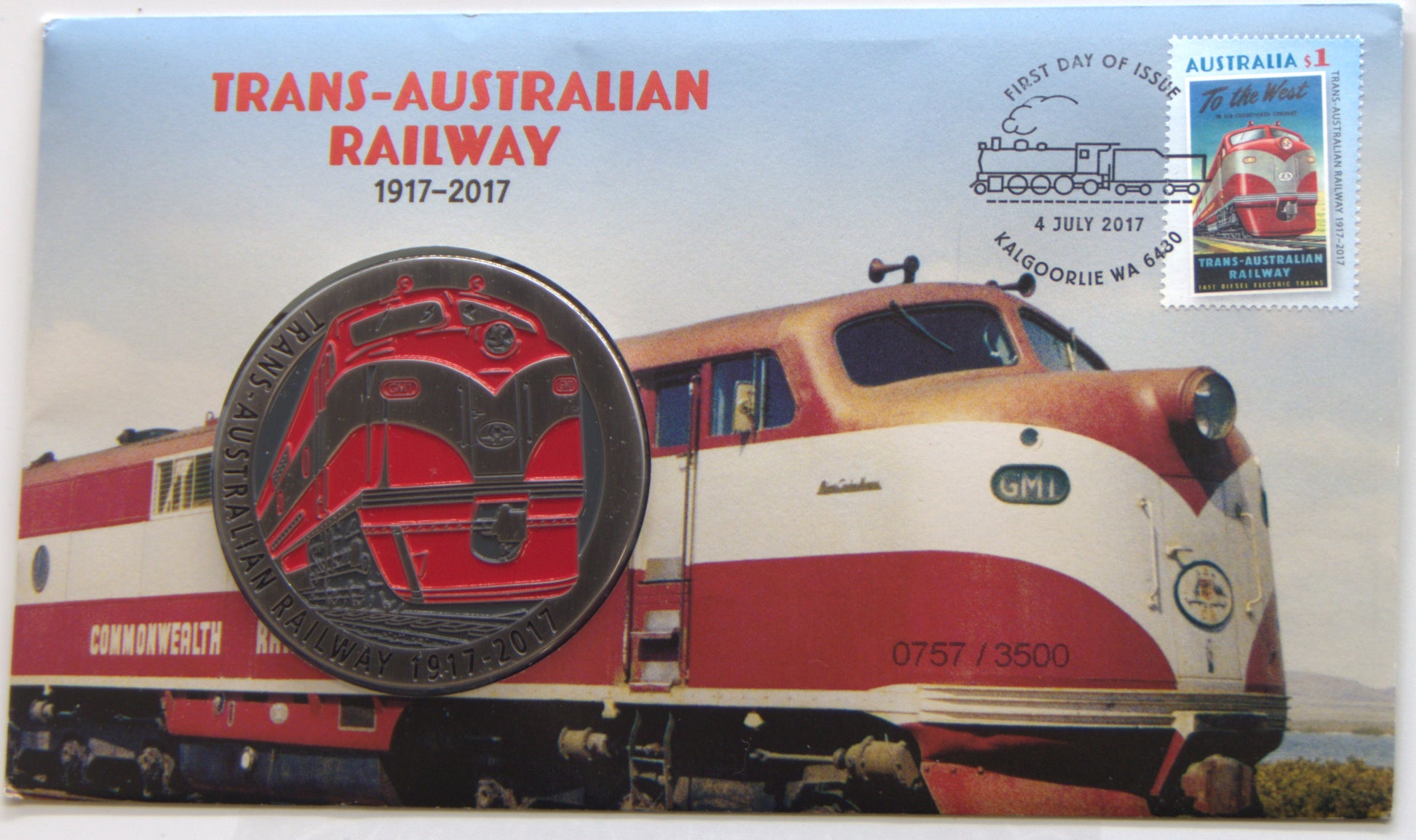 2017 Trans-Australian Railway Pmc. 3500 Made PNC front
