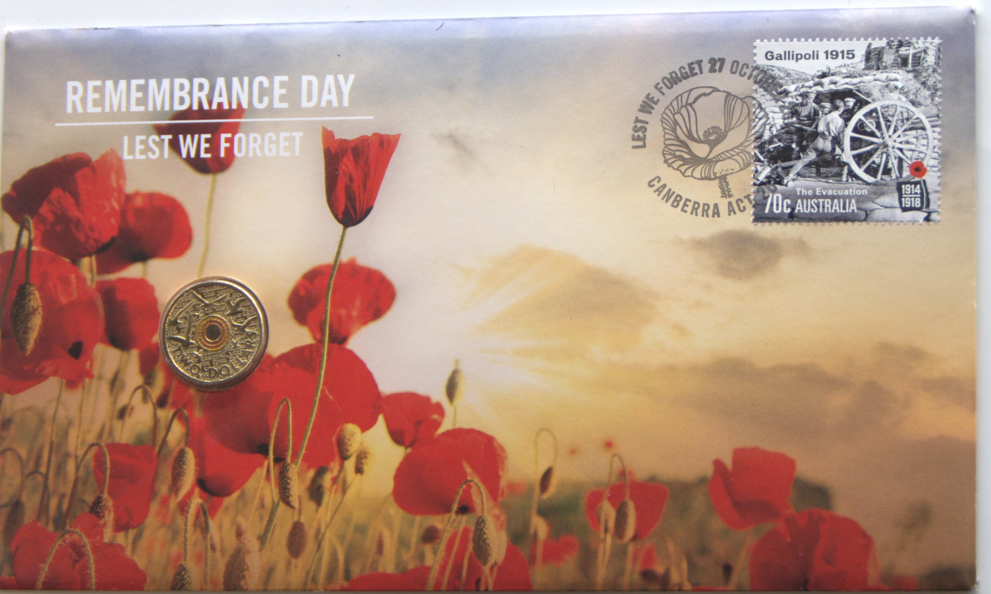 2015 $2 Remembrance Day — Flanders Fields PNC front