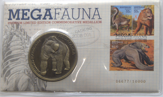 AUSTRALIA PNC COVER: 2008 MEDALLION MEGAFAUNA front