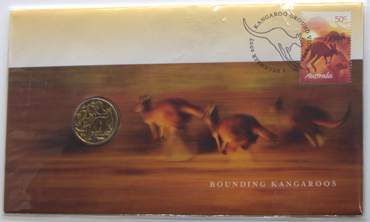 AUSTRALIA — 2007 'BOUNDING KANGAROO' PNC RAM $1 Coin front