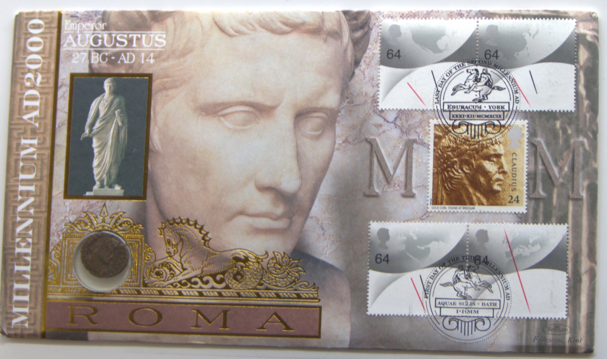 Millennium Coin Collection Roman Emperor Augustus 27bc front