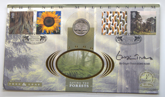 2000 the New Millennium the Roman Bath House Medal Cover — Benham First Day Cover PNC front
